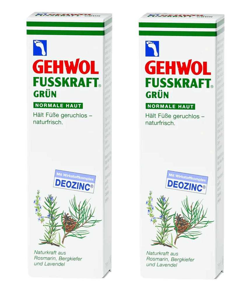 Gehwol Fusskraft Grøn - Få lugtfrie, friske fødder og normaliser sveddannelsen fra fødder - 250 ml i 2x125 ml