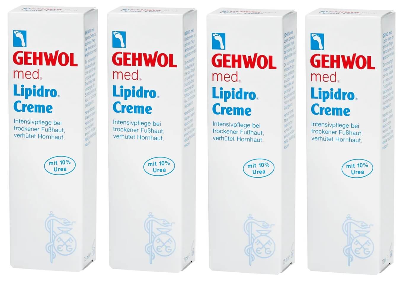 Gehwol - Lipidro Creme - Pleje af Tør og Følsom hud - 4x125 ml tuber = 500 ml